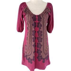 Decree Elastic Scoop Neck Tunic Length Top Size Small